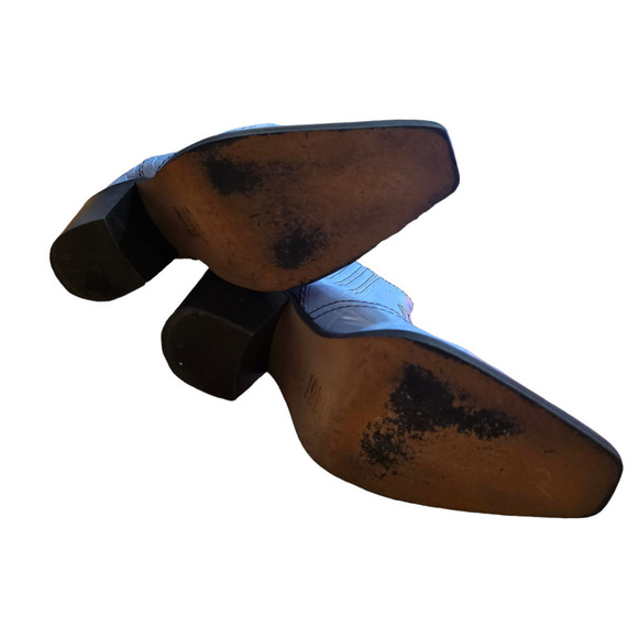 GANNI Blue Croc Embossed Leather Boots size 6.5 37 - Picture 7 of 9